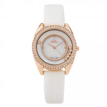 BELLEVUE Woman E50 33 mm quartz analógové hodinky oceľové puzdro, pravý kožený remienok