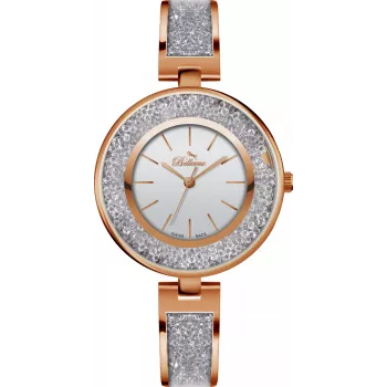 BELLEVUE Woman E68 33mm quartz analógové hodinky s pravým koženým remienkom