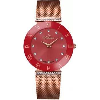 BELLEVUE dámske F117 33mm analógové quartzové hodinky strieborný ciferník čierny kožený remienok