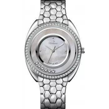 BELLEVUE Woman F51 quartz analógové hodinky 33mm strieborný ciferník čierny kožený remienok