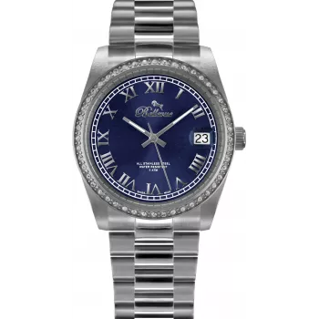 BELLEVUE Woman H5 35 mm quartz analogové hodinky puzdro z ušľachtilej ocele pravá koža hnedý ciferník strieborná