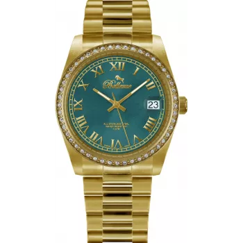 BELLEVUE Woman I16 27 mm quartz analógové hodinky strieborný ciferník čierny kožený remienok