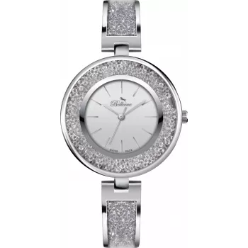 BELLEVUE dámske hodinky E67 quartz analógové 33 mm oceľový mesh strieborné