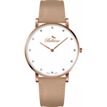 BELLEVUE dámske hodinky B54 (40 mm) oceľový mesh strieborné
