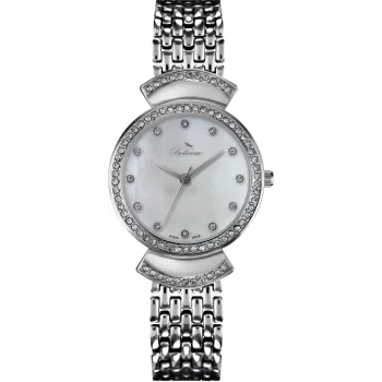 BELLEVUE dámske hodinky D48 (32mm) – analógový quartz, biely ciferník, čierny remienok z umelej kože