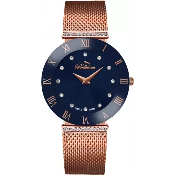 BELLEVUE dámske hodinky F107 (33 mm) – nehrdzavejúca oceľ – strieborná