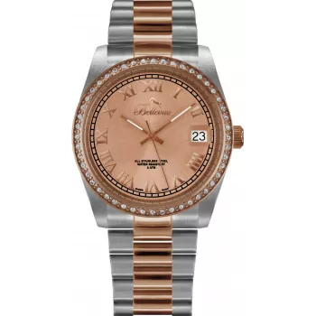 Bellevue dámske hodinky I23 35 mm nerezová oceľ quartz analógové strieborný ciferník čierny kožený remienok