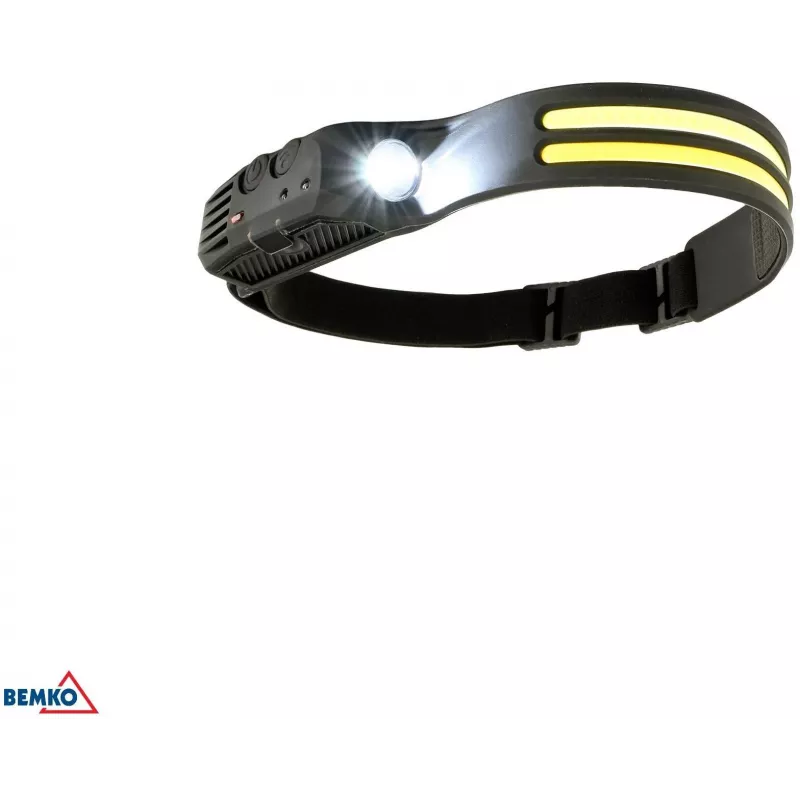 BEMKO C49-LTC01 nabíjacia LED čelová lampa, 1200mAh, 100 lúmenov, IPX4, dosah 80m