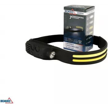 BEMKO C49-LTC01 nabíjacia LED čelová lampa, 1200mAh, 100 lúmenov, IPX4, dosah 80m