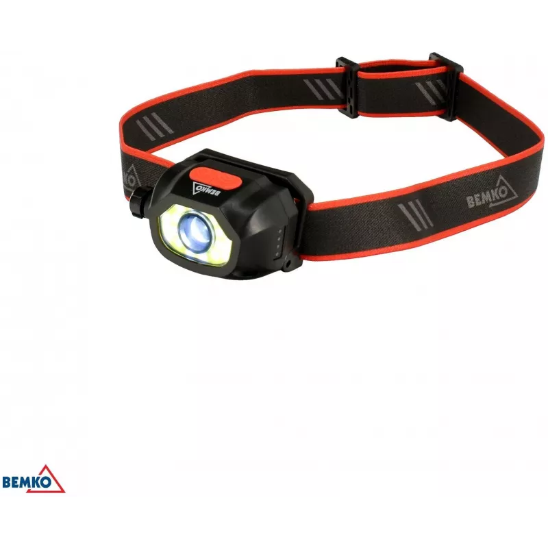 BEMKO C49-LTC02 multifunkčná nabíjateľná LED čelovka, 200lm, 6500K, 1200mAh, IP44