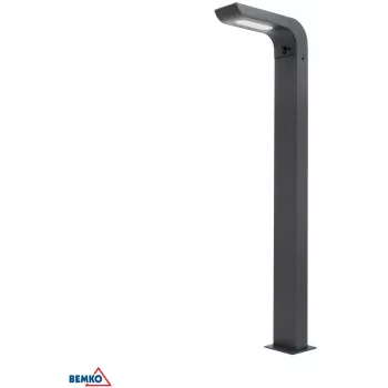 BEMKO SOLVEO Hybrid LED záhradné stĺpové svietidlo, 7W, 600lm, CCT 3000K/4000K/6500K, 80cm, IP65, tmavosivá, PIR senzor