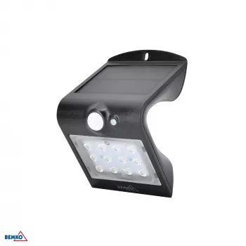 BEMKO TRINGO solárne LED svetlo 1,5W 220lm 4000K IP65 čierne s PIR senzorom C83-SOT-001BL-PIR