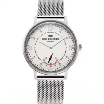 BEN SHERMAN pánske analógové quartzové hodinky WB034SM 43 mm čierny ciferník kožený náramok