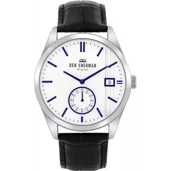 BEN SHERMAN pánske hodinky WB039UB 43 mm čierny ciferník čierny remienok z umelej kože