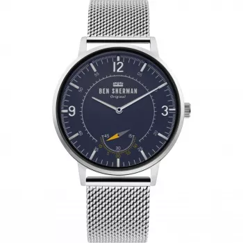 Ben Sherman WB034USM pánske quartz analógové hodinky 43 mm nerez modrý ciferník