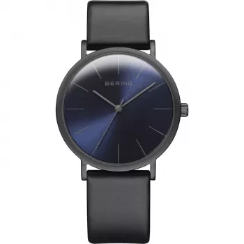 BERING Classic unisex quartz náramkové hodinky 36 mm nerezová oceľ Milanaise modrý ciferník 13436-427