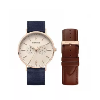 BERING MAN 14240-864 40 mm modrý ciferník modrý milánsky mesh náramok
