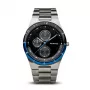 BERING pánske quartzové hodinky Classic Minimalist 39mm titánové puzdro modrý ciferník sivý milánsky sieťkovaný náramok z nehrdzavejúcej ocele 32339-702