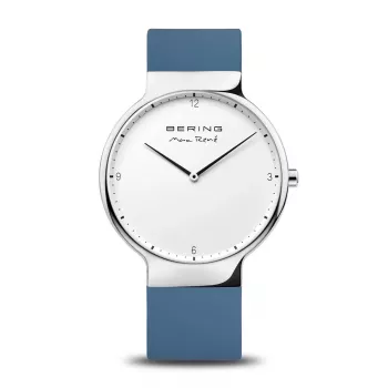 BERING pánske Classic quartz hodinky 15540-700 40mm nerez oceľ mesh modrý slnečný brús ciferník