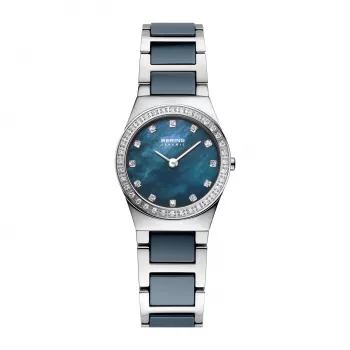 BERING pánske Classic quartzové hodinky 32426-707 26 mm nehrdzavejúca oceľ modrý slnečný brús ciferník