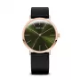 Bering pánske Classic quartz hodinky 36mm ušľachtilá oceľ ružové zlato modrý ciferník milánsky mesh remienok 13436-469