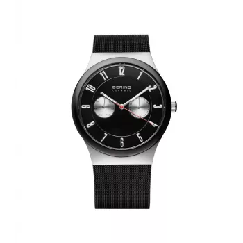 BERING pánske hodinky 32139-202 Classic Collection 39mm Quartz nerezová oceľ mesh čierny ciferník