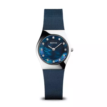 BERING dámske Classic Collection quartz hodinky 11927-307 27mm oceľ milánsky náramok modrý ciferník