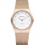 BERING dámske Classic quartz analógové náramkové hodinky 35 mm ružové zlato nerez oceľ mesh 11935-366