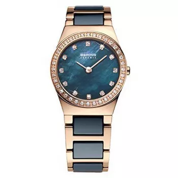 BERING dámske Classic quartz hodinky 26mm ušľachtilá oceľ mesh modrý sunray ciferník 32426-767
