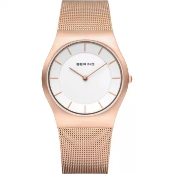 BERING dámske hodinky 11930-366 (30 mm) - ružové zlato nerezová oceľ mesh