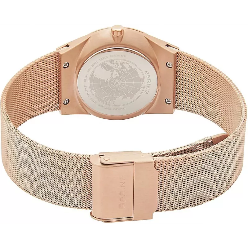 BERING dámske hodinky 12430-366 30 mm ružové zlato nerezová oceľ hnedý Sunray ciferník