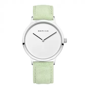 BERING dámske hodinky 14937-304 (39 mm) - modrý Sunray ciferník, strieborný Milanaise náramok