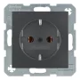 Berker 41431606 SCHUKO zásuvka hliníková – 16A 250V IP44 podomietková s krytom