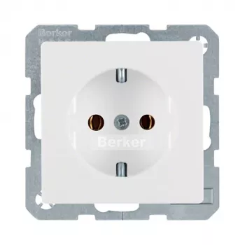 Berker 41436089 Schuko zásuvka Polar White Velvet