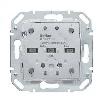 Berker 80142170 KNX dotykový senzorový modul 2-násobný s integrovaným bus coupling, polárna biely lesklý