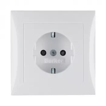 Berker S.1 SCHUKO zásuvka s krytom, polarwhite (Type F, 16 A, 250 V, podomietková)