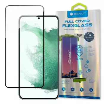 Bestsuit 3D Edge Nano Flexi Glass Full Screen tvrdené sklo ochranná fólia na displej s rámom pre Samsung Galaxy S22+ (S22 Plus) transparentné