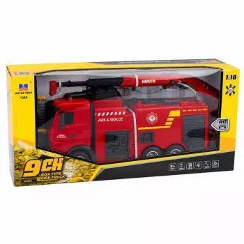 RC hasičské auto Huina 1362 s ramenom a vodným delom, 1:18