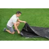 Bestway Flowclear kryt bazéna pre Steel Pro MAX Frame Pool 427 cm (14 ft) - modrý polyetylén s lanovými sponami