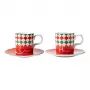 Bialetti Tricolore sada šálok na espresso s podšálkami (2 šálky, 2 podšálky)