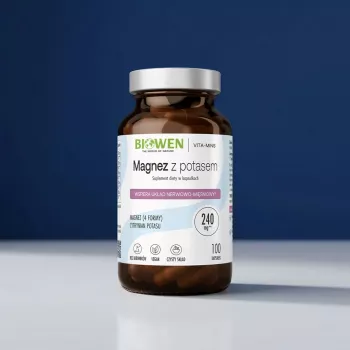BIOWEN Magnézium 4x s draslíkom – 100 kapsúl – vegánsky výživový doplnok