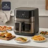BLACK+DECKER BXAF8001E 8L digitálna teplovzdušná fritéza, 1700W, 8 programov, nepriľnavý kôš, čierna