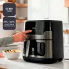 BLACK+DECKER BXAF8001E 8L digitálna teplovzdušná fritéza, 1700W, 8 programov, nepriľnavý kôš, čierna
