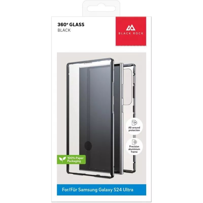 Black Rock 360° sklenené puzdro pre Samsung Galaxy S23 Ultra – čierna 00226131