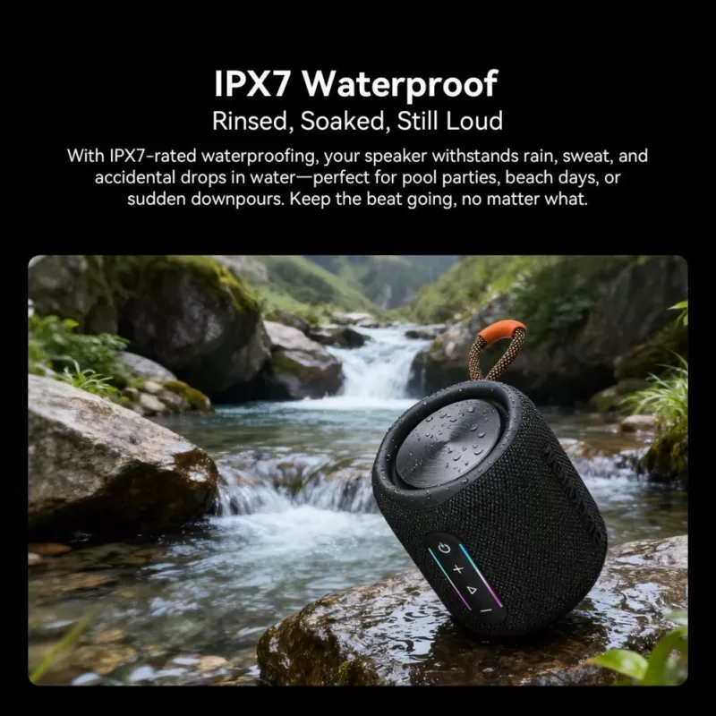 Blackview AuraBass 2 prenosný Bluetooth reproduktor, 15W, IPX5, 7h batéria, čierny