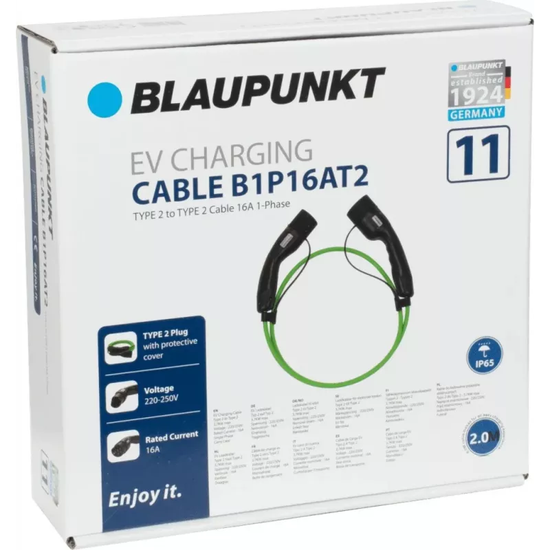 Blaupunkt nabíjací kábel pre EV Type 2 na Type 2 2m 16A 1-fáza (B1P16AT2 - 100397)