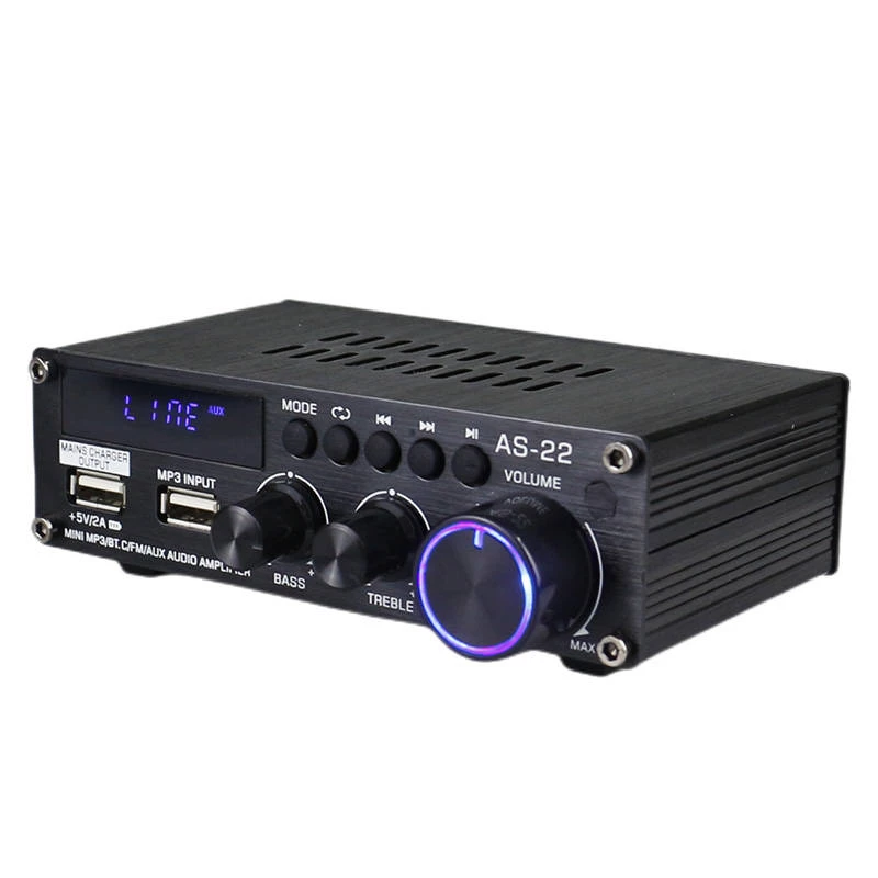 Blitzwolf AS-22 audio zosilňovač, 45 W, Bluetooth 5.0, USB + diaľkový ovládač (čierna)