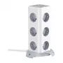 BlitzWolf BW-EC3 vertikálna zásuvková lišta s 12 zásuvkami, 4 USB portmi, 2m káblom, EU konektor