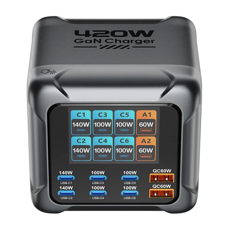 Blitzwolf BW-S33 420W 8-portová USB-A nabíjačka, čierna