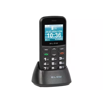 BLOW čierny seniorský mobilný telefón so stojanom S18D